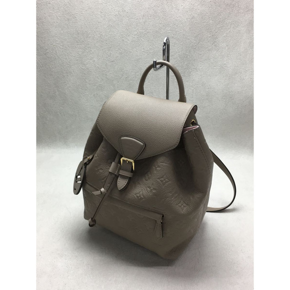 Louis Vuitton Montsouris PM Monogram Emplant Backpack Beige - Picture 2 of 6